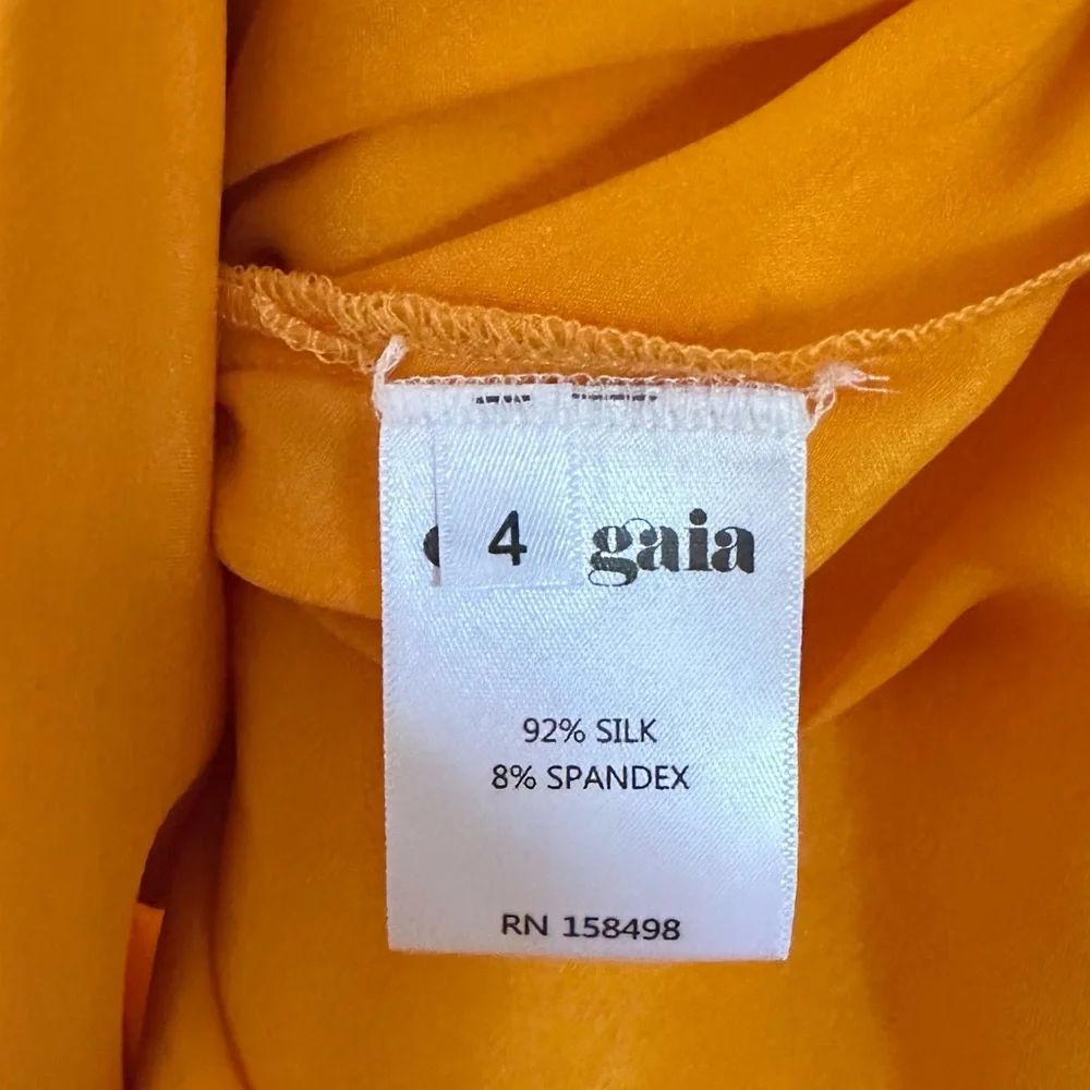 NWT Cult Gaia Salee Strappy Hand Beaded Silk Gown Marigold Size 4 - Picture 14 of 15